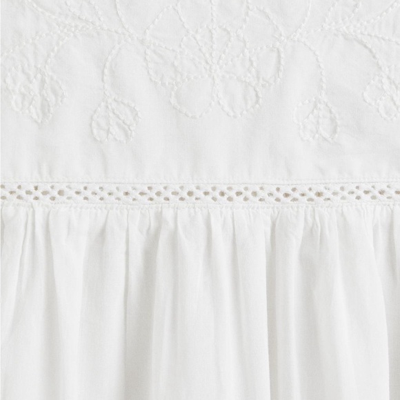 Zara White Embroidered Sleeveless Nightgown with Ruffles XS - Picture 3 of 7